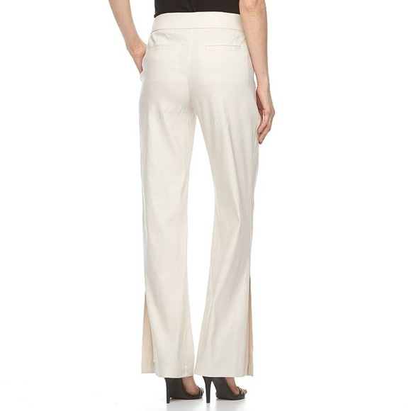 Apt. 9 slit hem long linen wide leg pants cream size 2 new with tags! - Picture 1 of 10